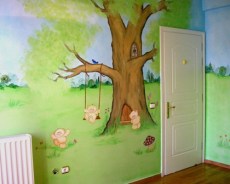 Ζωγραφικη σε τοιχο παιδικου δωματιου παιδικες τοιχογραφιες τεχνοτροπιες